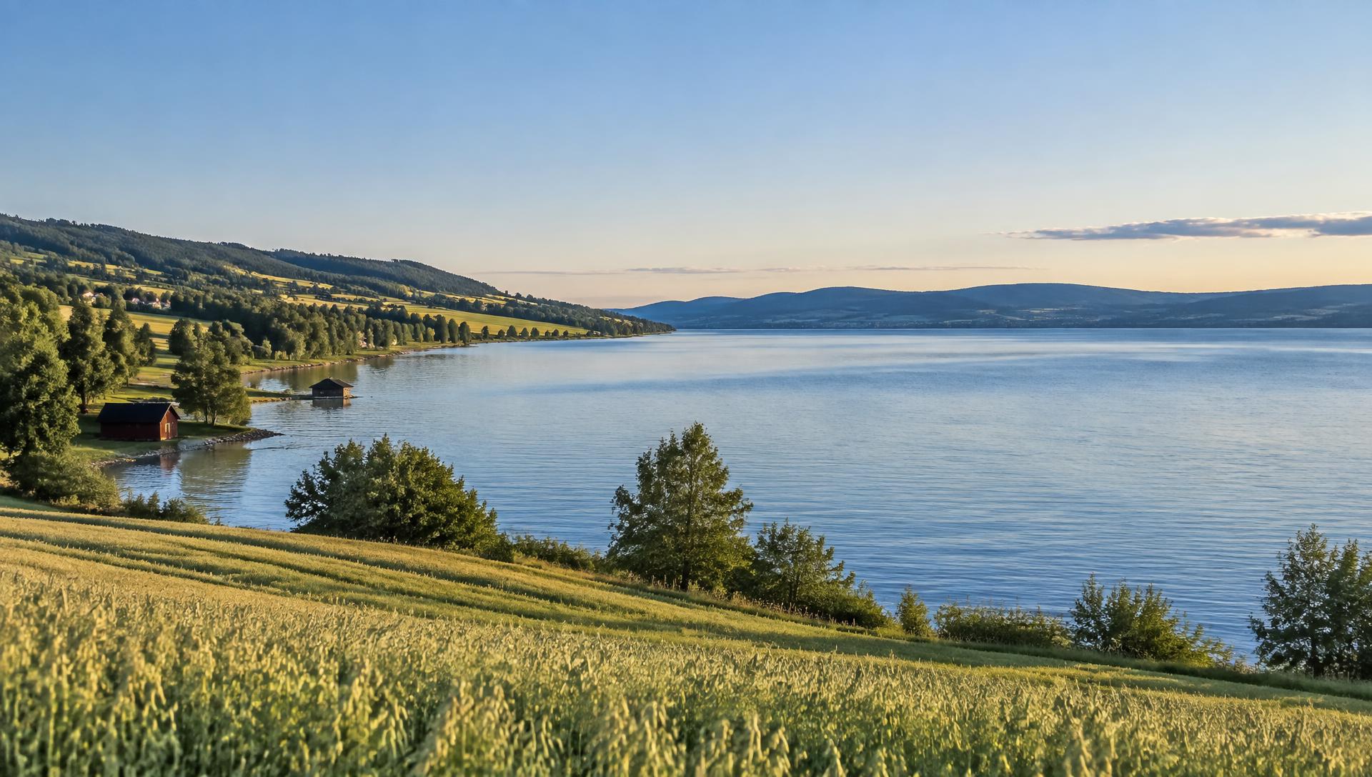 Lake Mjøsa on a summer evening